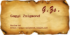Gagyi Zsigmond névjegykártya